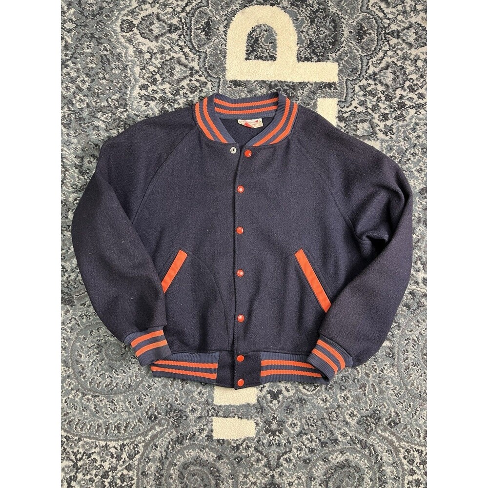 Mens Vintage 1950s Belen Athletic Wear Varsity Wool Jacket Size M Made In USA - Picture 2 of 11